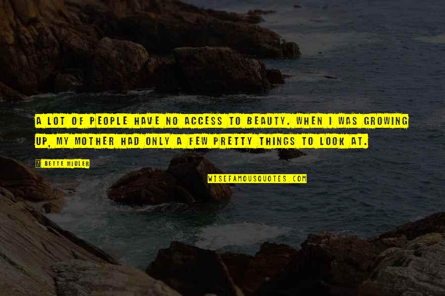 Wettig Gedeponeerd Quotes By Bette Midler: A lot of people have no access to Wettig Gedeponeerd Quotes By Bette Midler: A lot of people have no access to