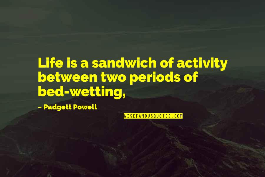 Wetting The Bed Quotes By Padgett Powell: Life is a sandwich of activity between two