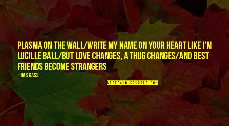 We've Become Strangers Quotes By Ras Kass: Plasma on the wall/Write my name on your