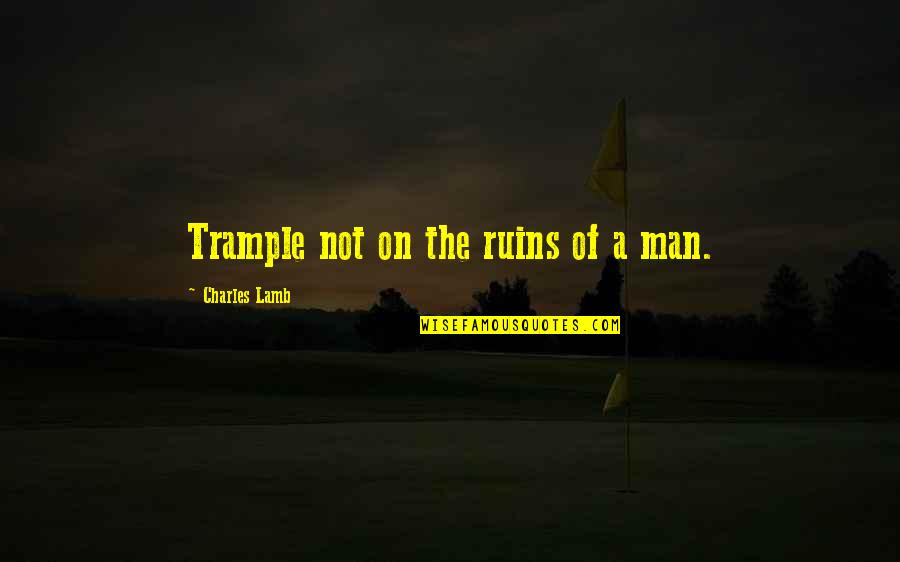 Weylandts Country Quotes By Charles Lamb: Trample not on the ruins of a man.
