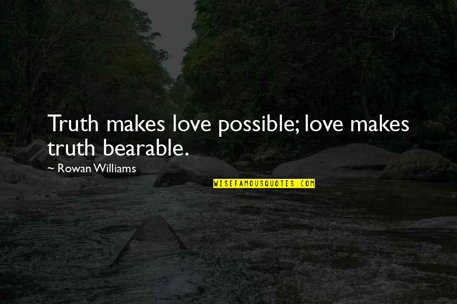 Wfan Listen Quotes By Rowan Williams: Truth makes love possible; love makes truth bearable. Wfan Listen Quotes By Rowan Williams: Truth makes love possible; love makes truth bearable.