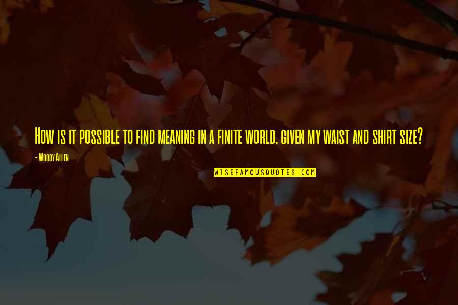 Wfc Msn Quote Quotes By Woody Allen: How is it possible to find meaning in
