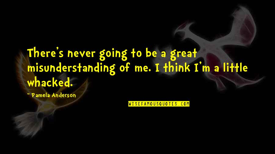 Whacked Quotes By Pamela Anderson: There's never going to be a great misunderstanding