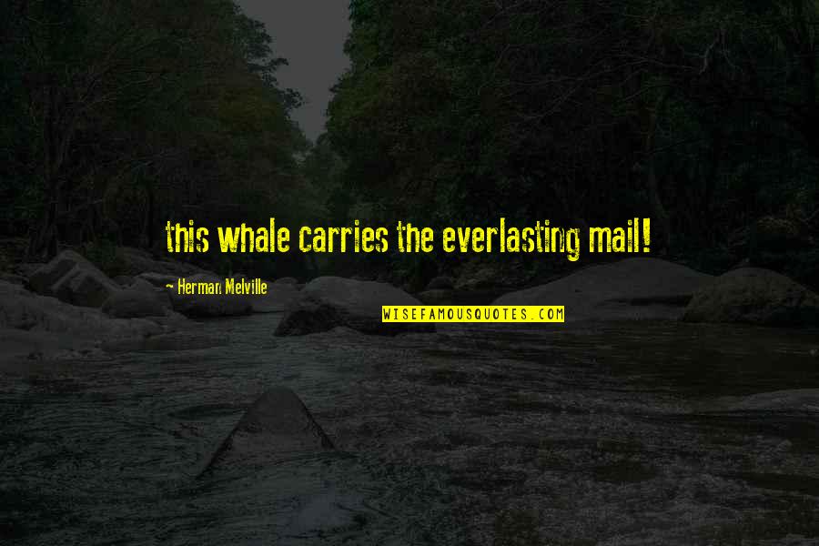 Whale Quotes By Herman Melville: this whale carries the everlasting mail!