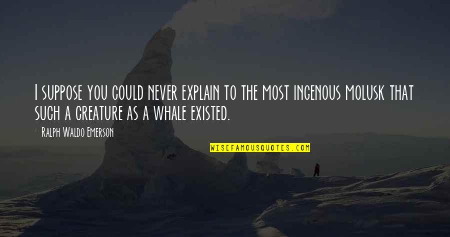 Whale Quotes By Ralph Waldo Emerson: I suppose you could never explain to the