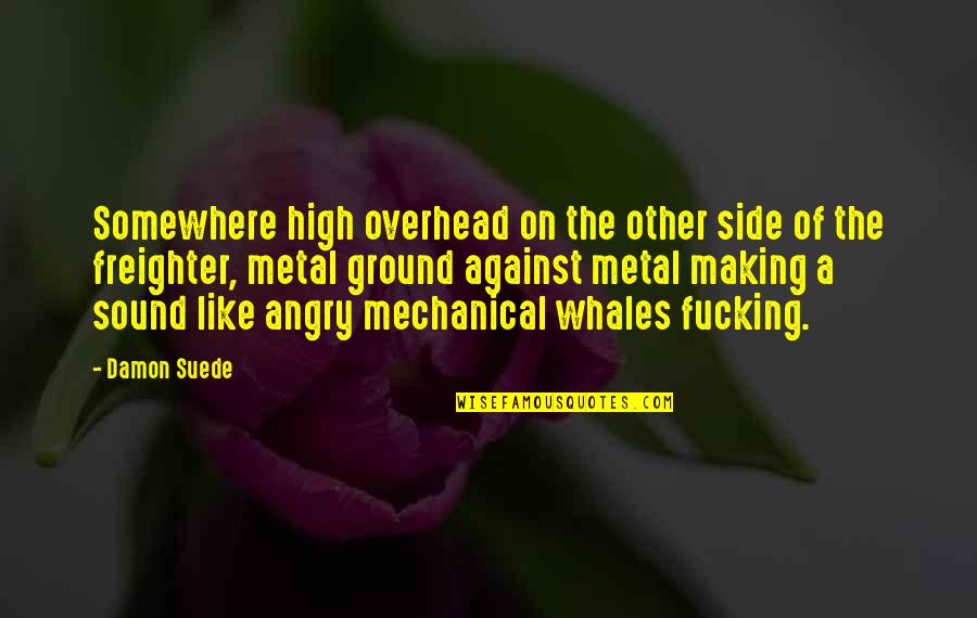 Whales Quotes By Damon Suede: Somewhere high overhead on the other side of