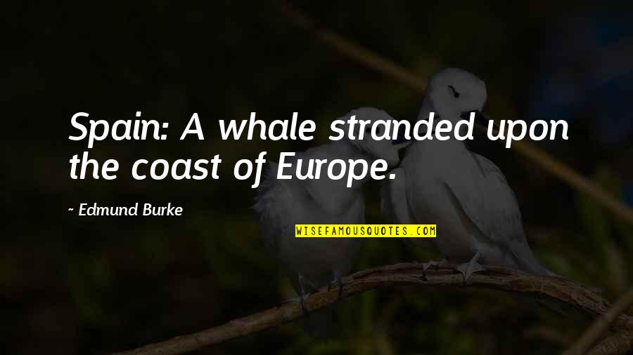 Whales Quotes By Edmund Burke: Spain: A whale stranded upon the coast of