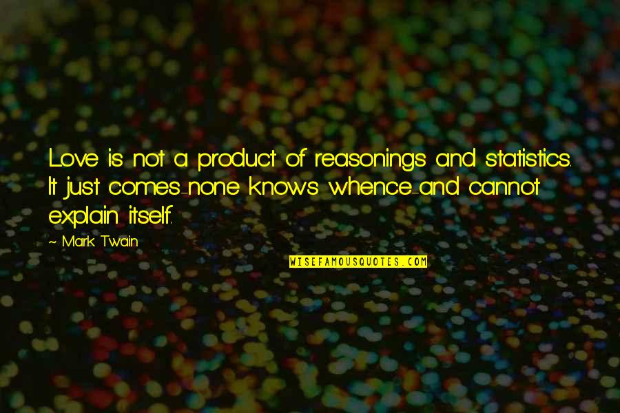 Whashley01 Quotes By Mark Twain: Love is not a product of reasonings and Whashley01 Quotes By Mark Twain: Love is not a product of reasonings and