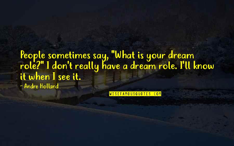 What A Dream Quotes By Andre Holland: People sometimes say, "What is your dream role?"
