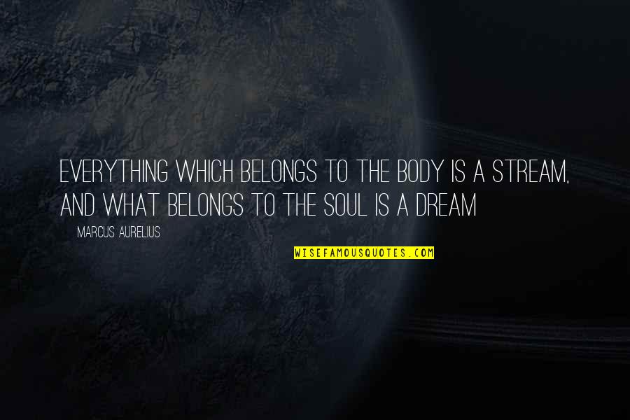 What A Dream Quotes By Marcus Aurelius: Everything which belongs to the body is a