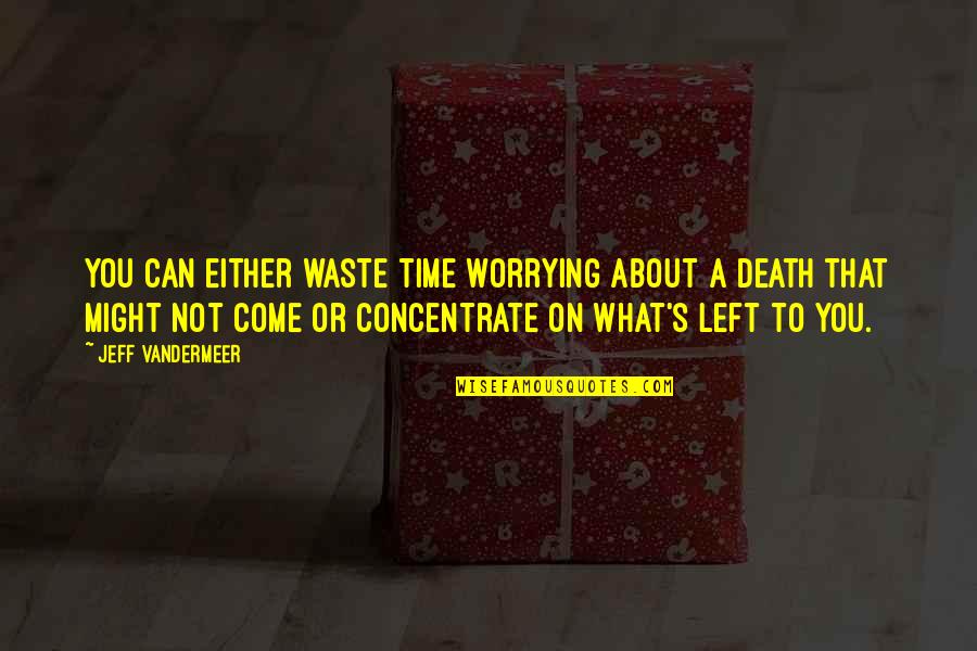 What A Waste Of Time Quotes By Jeff VanderMeer: You can either waste time worrying about a What A Waste Of Time Quotes By Jeff VanderMeer: You can either waste time worrying about a