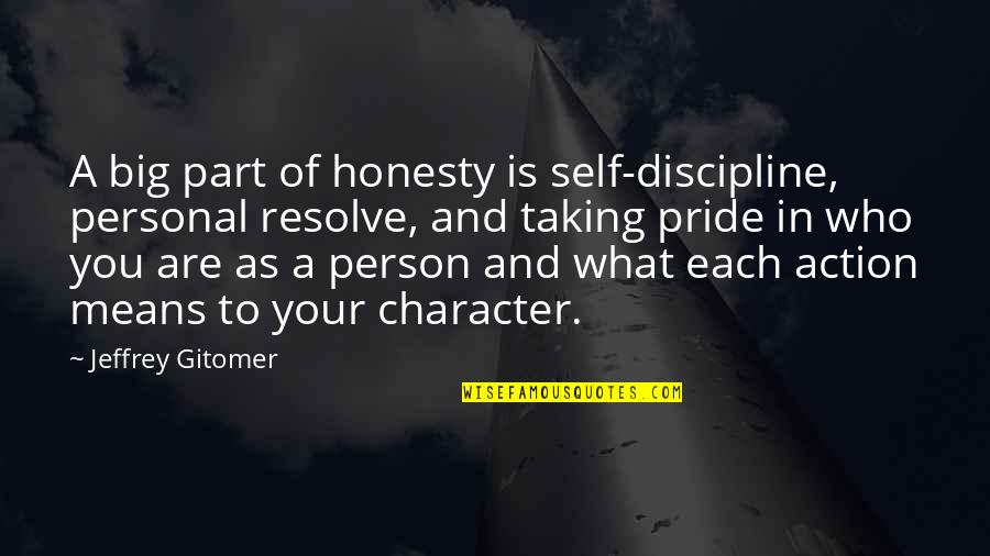 What Are Character Quotes By Jeffrey Gitomer: A big part of honesty is self-discipline, personal