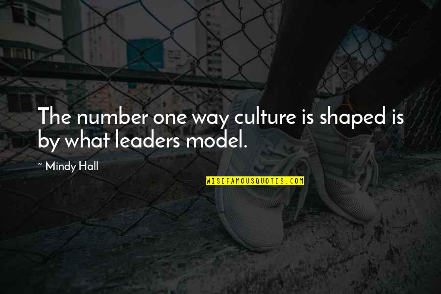 What Are Model Quotes By Mindy Hall: The number one way culture is shaped is