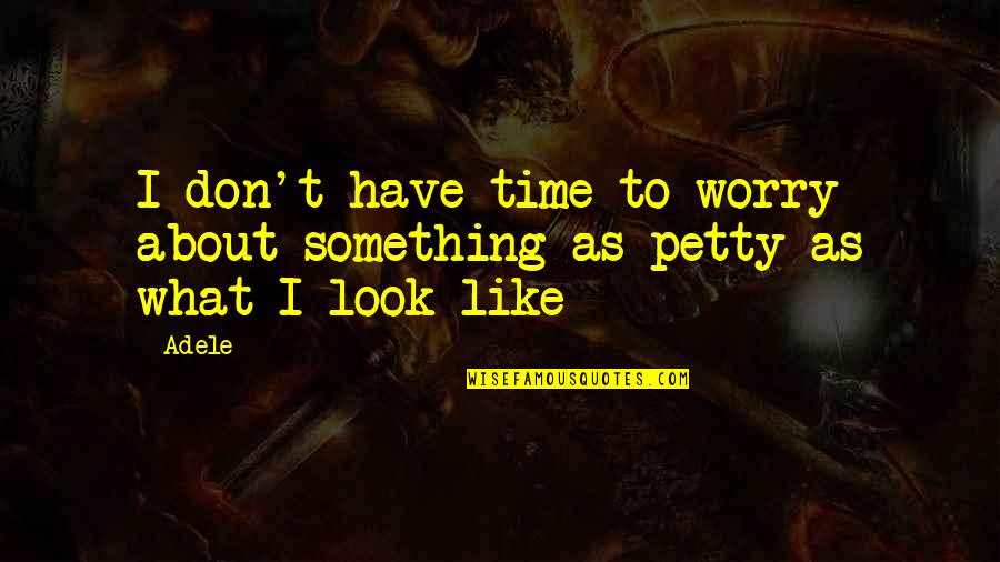 What Are Petty Quotes By Adele: I don't have time to worry about something