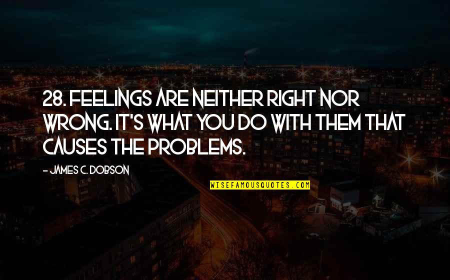 What Are Problems Quotes By James C. Dobson: 28. Feelings are neither right nor wrong. It's What Are Problems Quotes By James C. Dobson: 28. Feelings are neither right nor wrong. It's