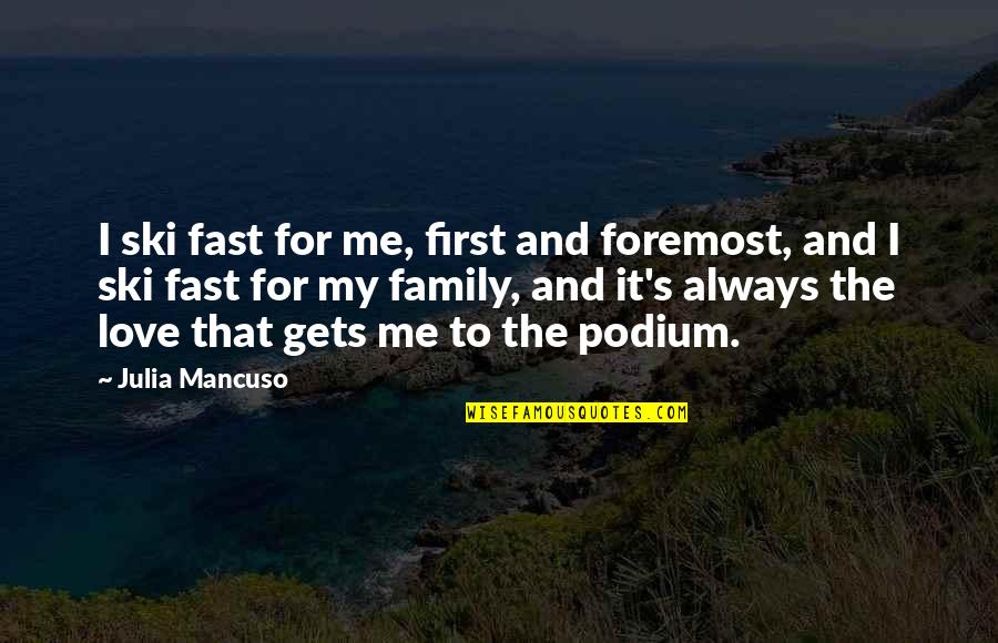 What Are Well Known Quotes By Julia Mancuso: I ski fast for me, first and foremost, What Are Well Known Quotes By Julia Mancuso: I ski fast for me, first and foremost,