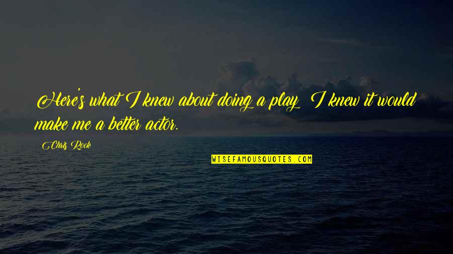 What Are You Doing Here Quotes By Chris Rock: Here's what I knew about doing a play: