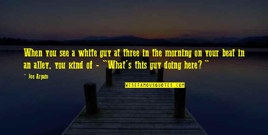 What Are You Doing Here Quotes By Joe Arpaio: When you see a white guy at three