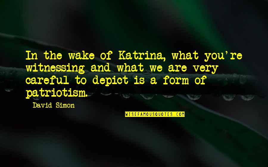 What Are You Quotes By David Simon: In the wake of Katrina, what you're witnessing