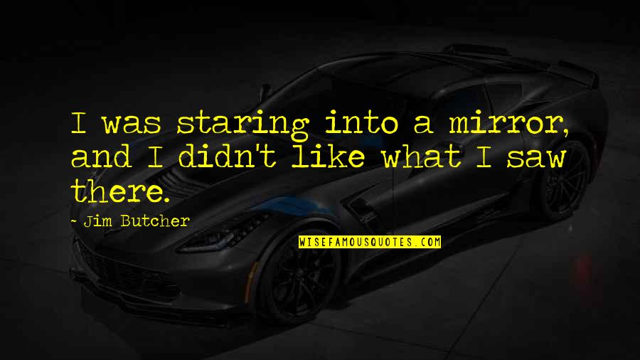 What Are You Staring At Quotes By Jim Butcher: I was staring into a mirror, and I