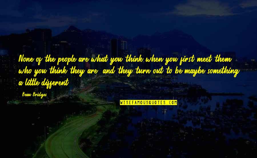 What Are You Thinking Quotes By Beau Bridges: None of the people are what you think