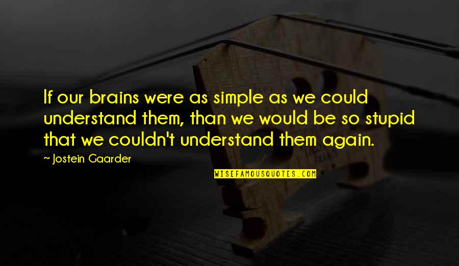What Causes Poverty Quotes By Jostein Gaarder: If our brains were as simple as we