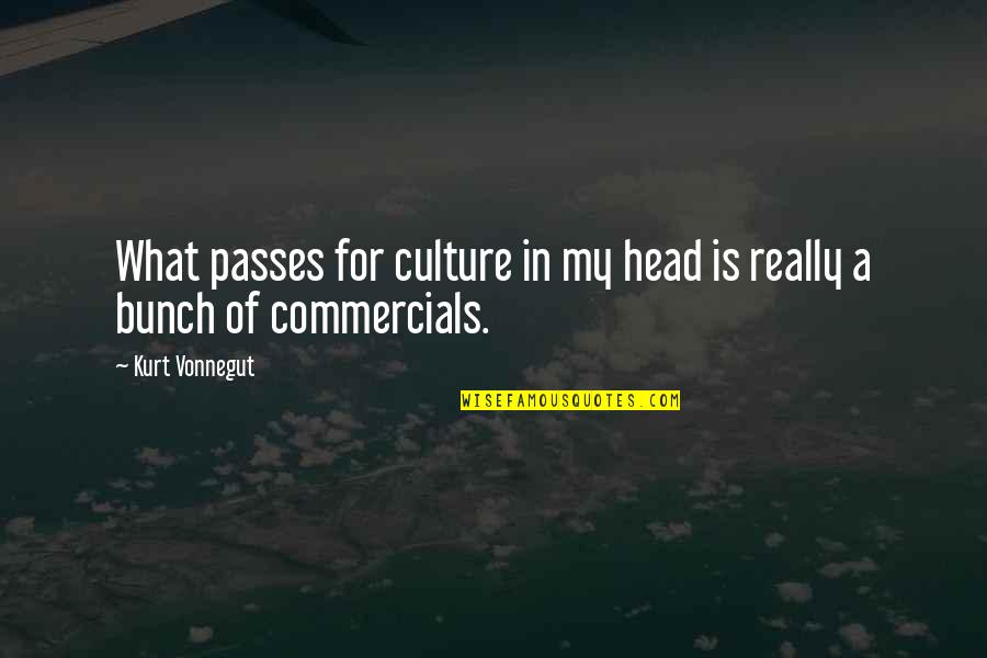 What Culture Is Quotes By Kurt Vonnegut: What passes for culture in my head is