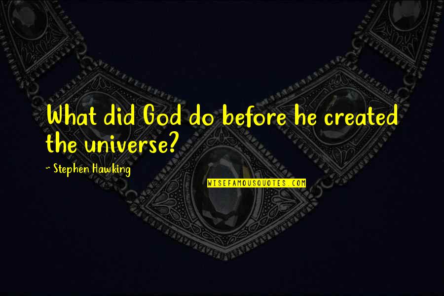 What Did I Ever Do To You Quotes By Stephen Hawking: What did God do before he created the