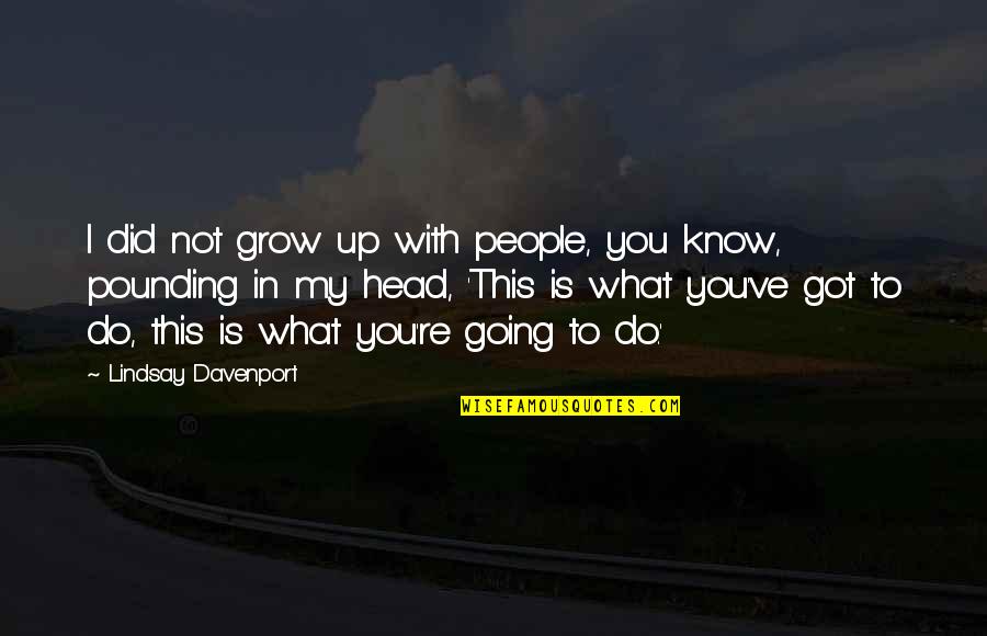 What Did You Do Quotes By Lindsay Davenport: I did not grow up with people, you