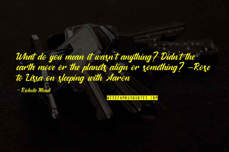 What Do You Mean Quotes By Richelle Mead: What do you mean it wasn't anything? Didn't