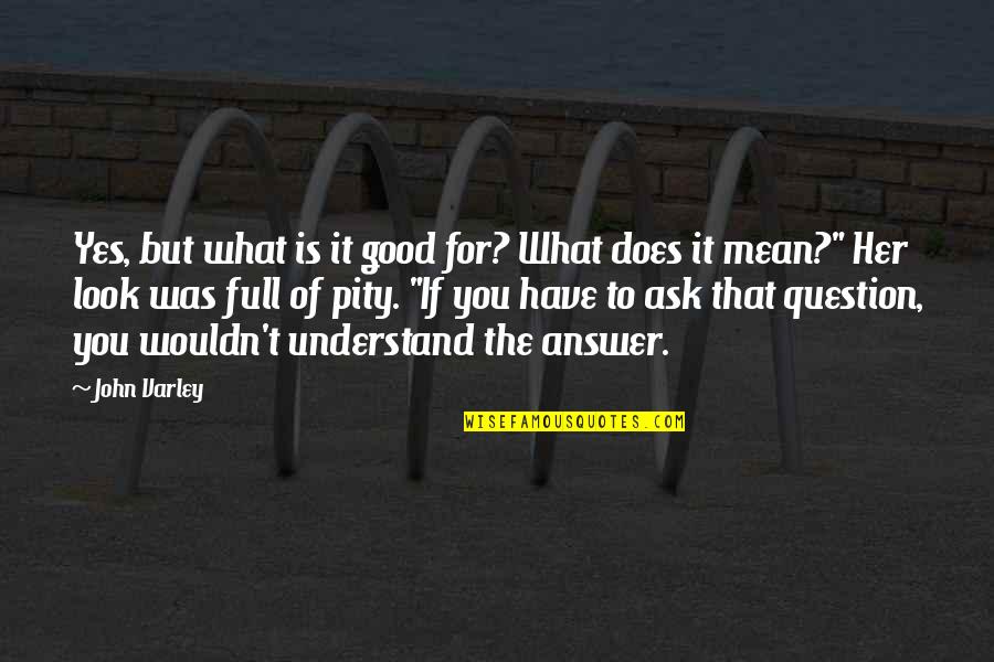 What Does It All Mean Quotes By John Varley: Yes, but what is it good for? What