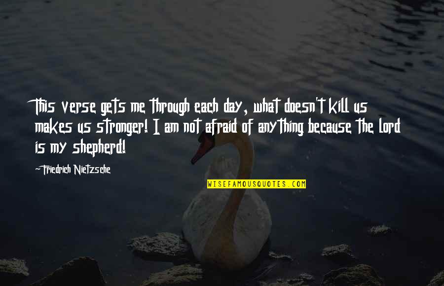 What Doesn't Kill You Makes You Stronger Quotes By Friedrich Nietzsche: This verse gets me through each day, what