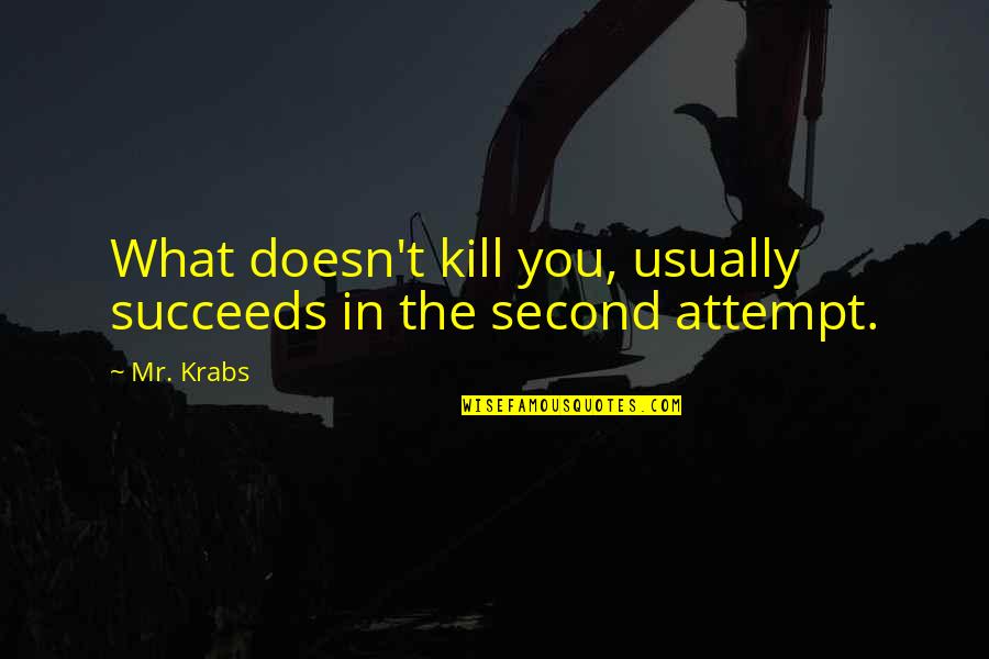 What Doesn't Kill You Quotes By Mr. Krabs: What doesn't kill you, usually succeeds in the