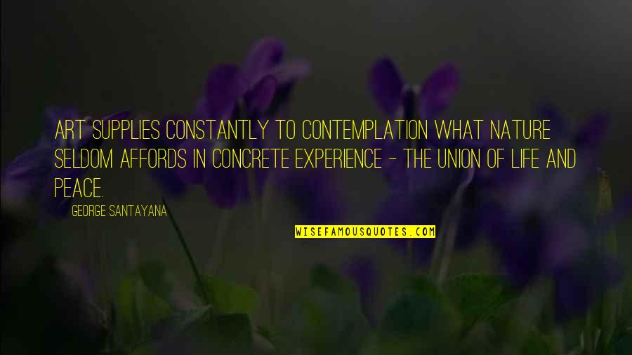 What Experience Quotes By George Santayana: Art supplies constantly to contemplation what nature seldom