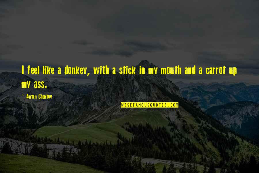 What Fusion Food Means Quotes By Anton Chekhov: I feel like a donkey, with a stick