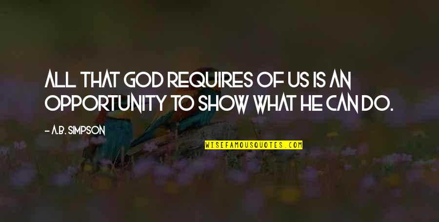 What God Can Do Quotes By A.B. Simpson: All that God requires of us is an
