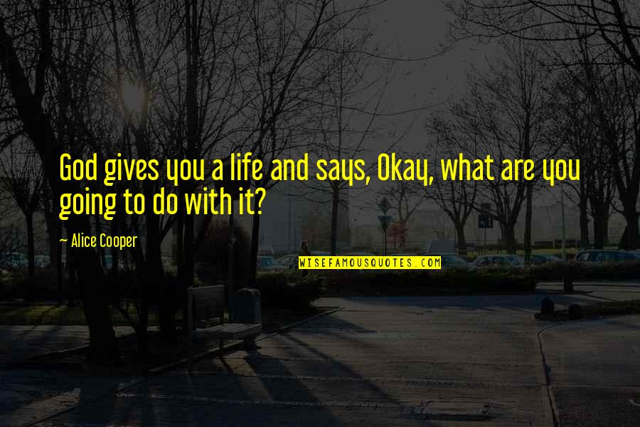 What God Gives You Quotes By Alice Cooper: God gives you a life and says, Okay,