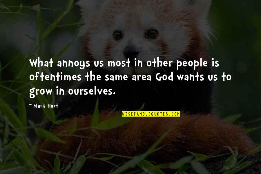 What God Wants Quotes By Mark Hart: What annoys us most in other people is