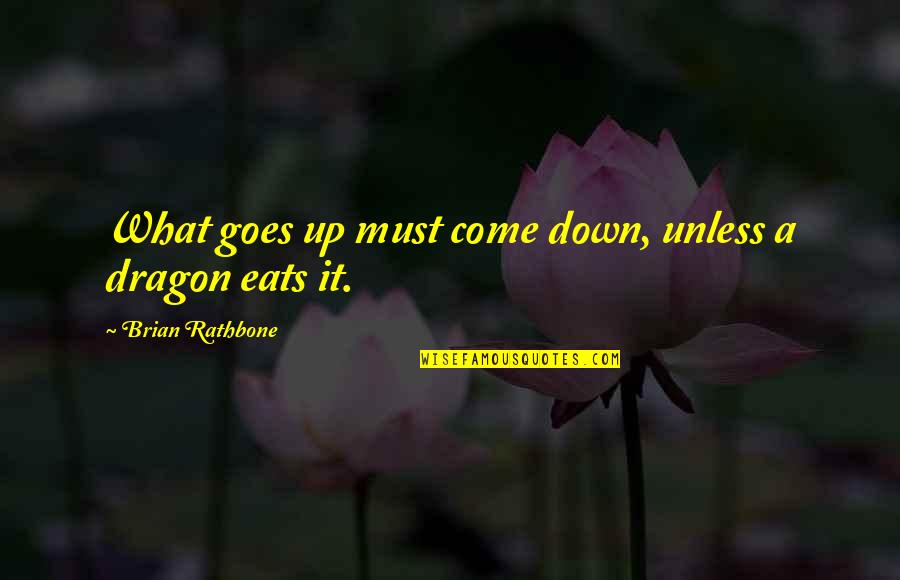 What Goes Up Must Come Down Quotes By Brian Rathbone: What goes up must come down, unless a