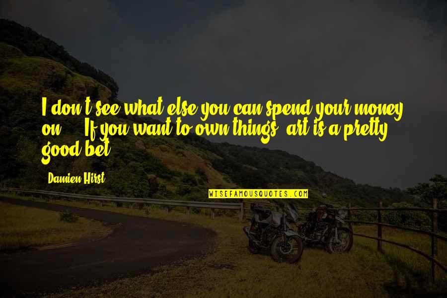 What Good Is Money Quotes By Damien Hirst: I don't see what else you can spend What Good Is Money Quotes By Damien Hirst: I don't see what else you can spend