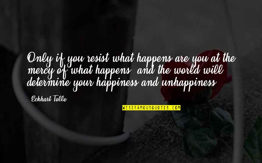 What Happens If Quotes By Eckhart Tolle: Only if you resist what happens are you