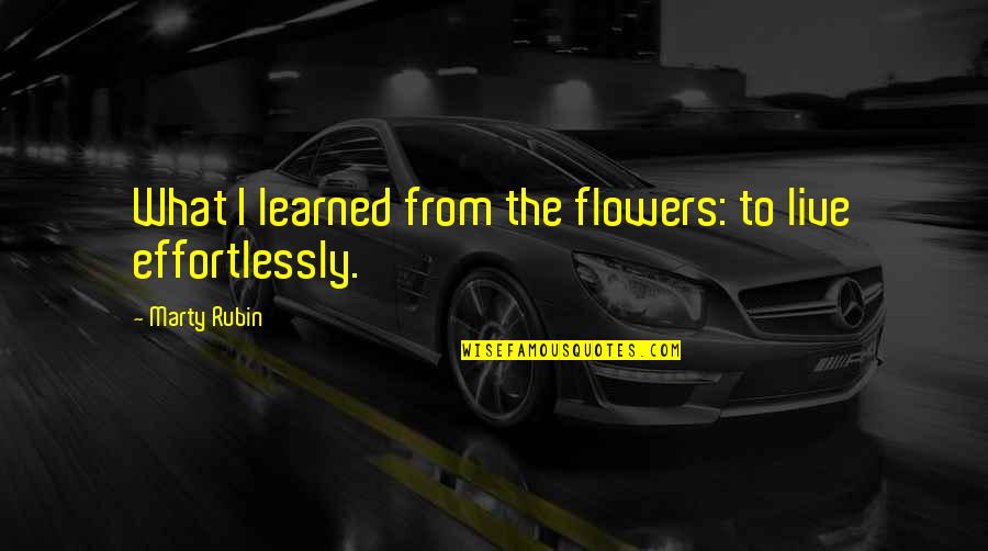 What I Learned Quotes By Marty Rubin: What I learned from the flowers: to live What I Learned Quotes By Marty Rubin: What I learned from the flowers: to live