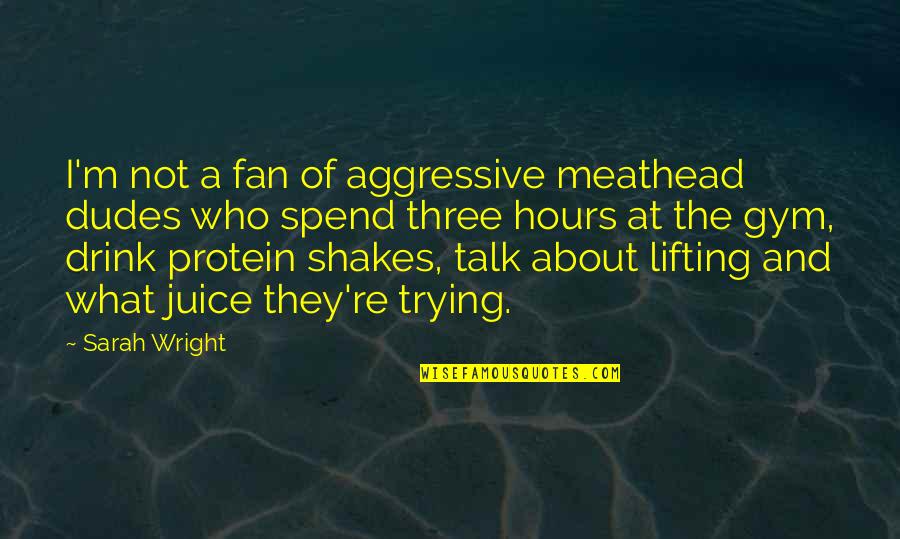 What I Spend Quotes By Sarah Wright: I'm not a fan of aggressive meathead dudes What I Spend Quotes By Sarah Wright: I'm not a fan of aggressive meathead dudes