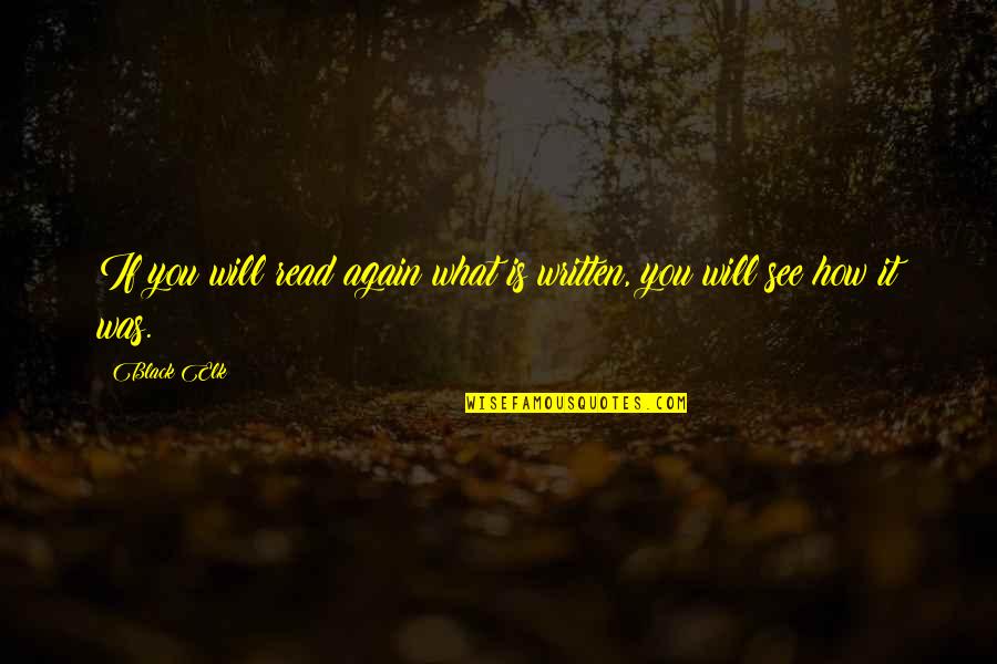 What If It Was You Quotes By Black Elk: If you will read again what is written,