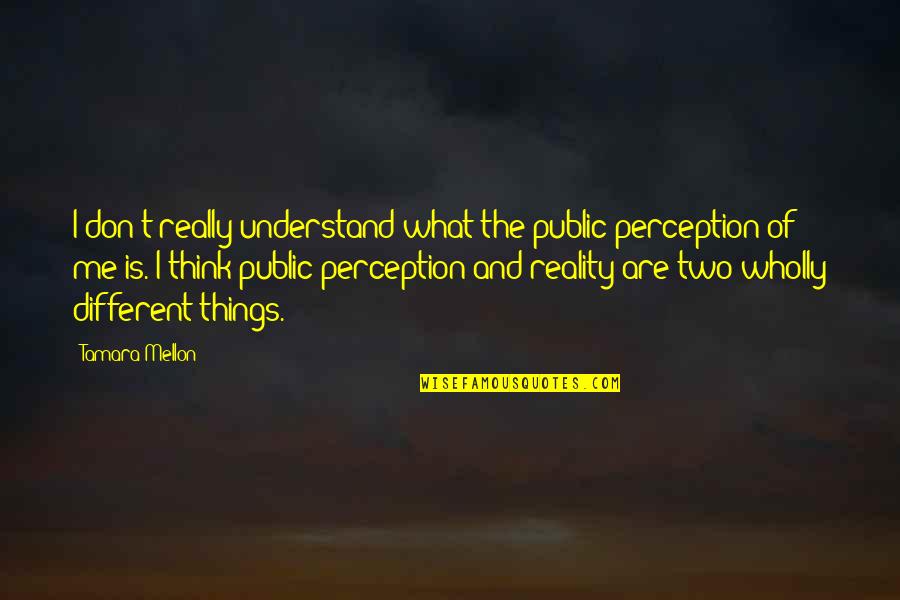 What If Things Were Different Quotes By Tamara Mellon: I don't really understand what the public perception