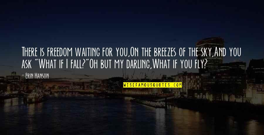 What If You Fly Quotes By Erin Hanson: There is freedom waiting for you,On the breezes