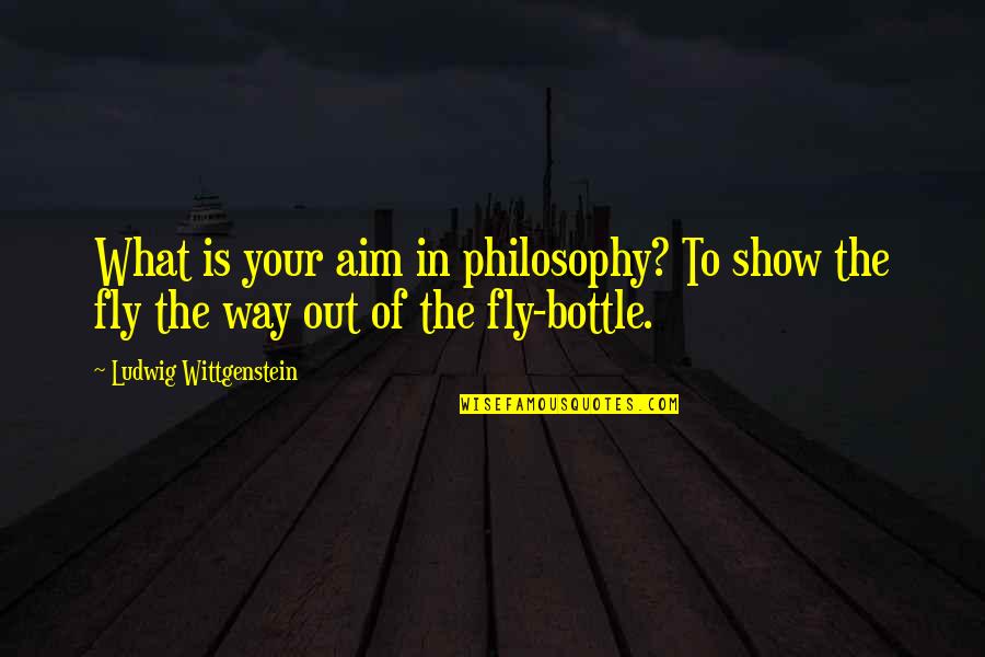 What If You Fly Quotes By Ludwig Wittgenstein: What is your aim in philosophy? To show