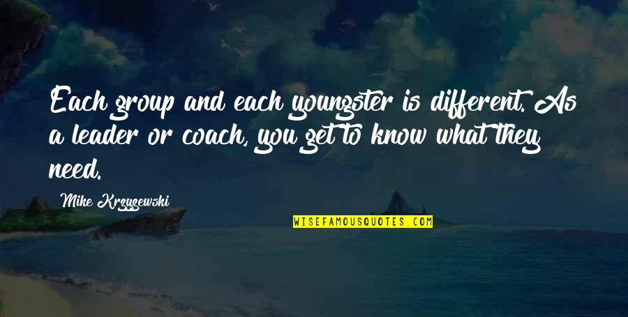 What Is A Coach Quotes By Mike Krzyzewski: Each group and each youngster is different. As What Is A Coach Quotes By Mike Krzyzewski: Each group and each youngster is different. As