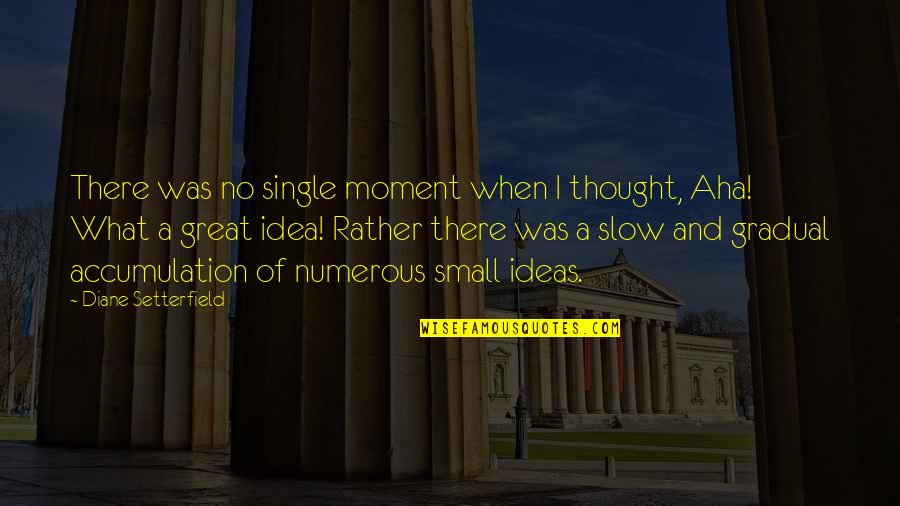What Is A Mom Quotes By Diane Setterfield: There was no single moment when I thought, What Is A Mom Quotes By Diane Setterfield: There was no single moment when I thought,