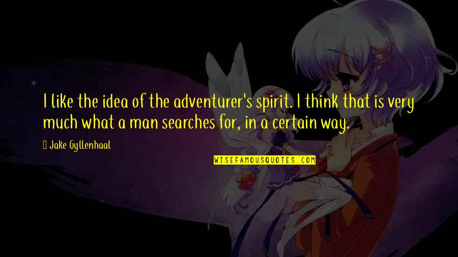 What Is A Spirit Quotes By Jake Gyllenhaal: I like the idea of the adventurer's spirit.